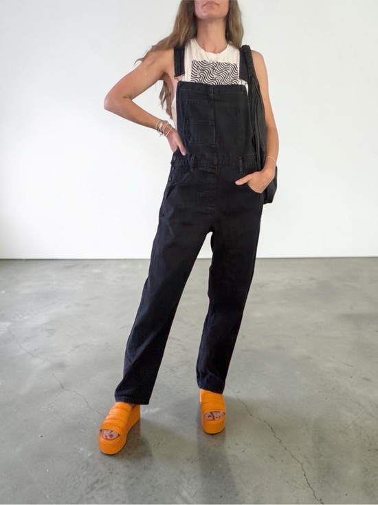 Free People Denim - Free People - We The Free - Black Denim -  Overalls - Size S